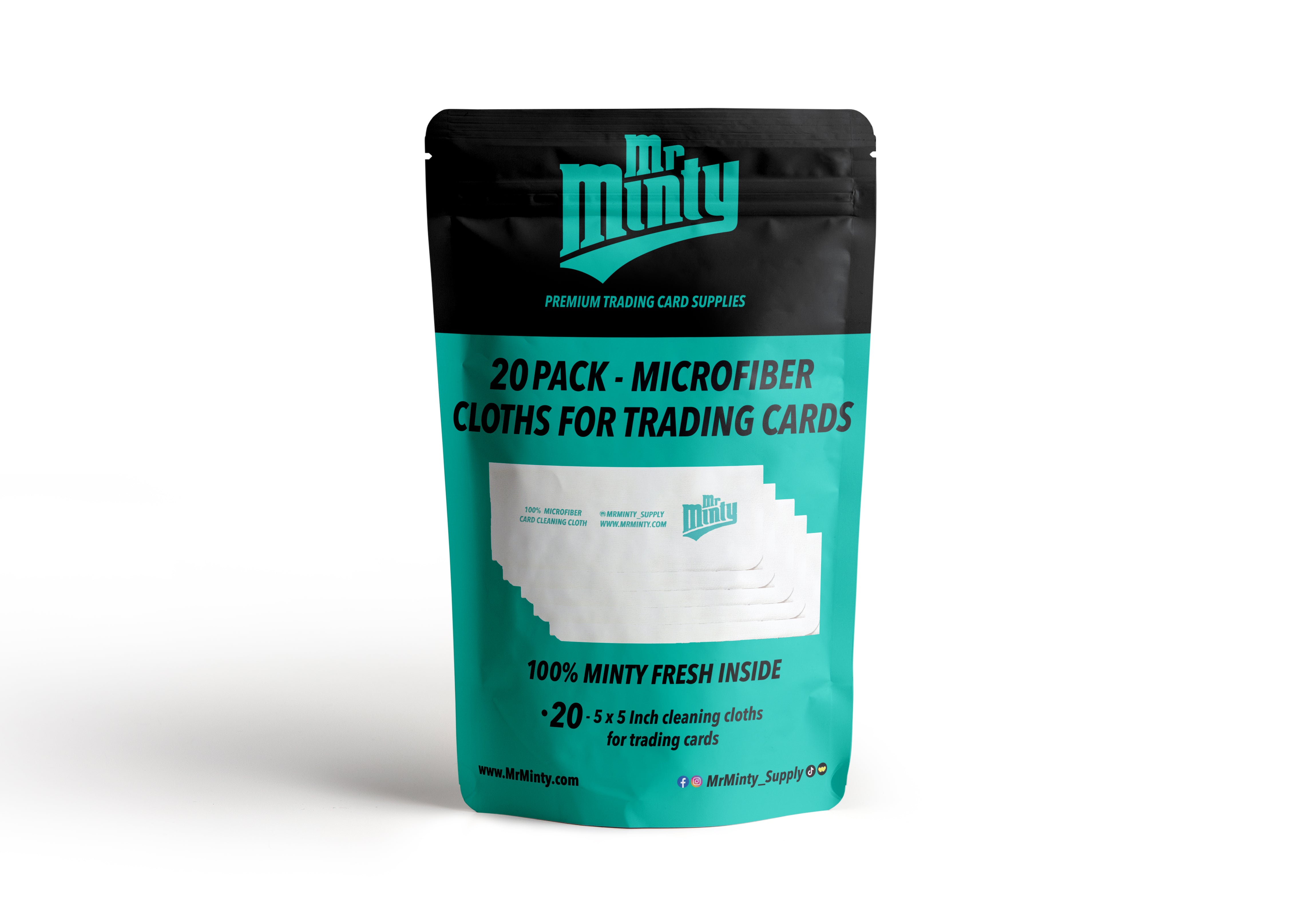 20 Pack Mr. Minty Microfiber Cloths for Trading Card Prep