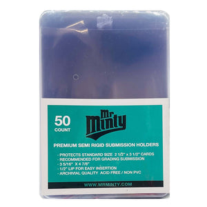 2 Pack - (2) Mr. Minty Semi Rigid Card Holder 50/Pack,  + (1) 100 PCS Poly Sleeves